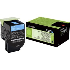 Lexmark 702C Cyan Toner - High-Quality 1000 Pages - 70C20C0 - Reliable Printing Excellence!